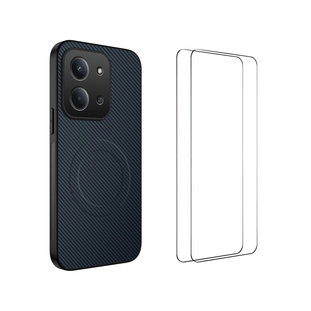 (Sapphire) Wanlonfeng For Xiaomi Redmi 15C 4G (Global) (171Mm) Magnetic Case Tq1 Series Carbon Fiber Texture Pc Tpu Phone Cover With 2Pcs Sc Blue 6914291276690