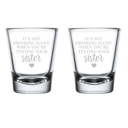Schnapsgläser-Set (2er-Pack, 50 ml) – Lustiges Geschenk für die Schwester