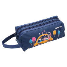 Ozmmyan pen bag navy double-layer large capacity 1 piece