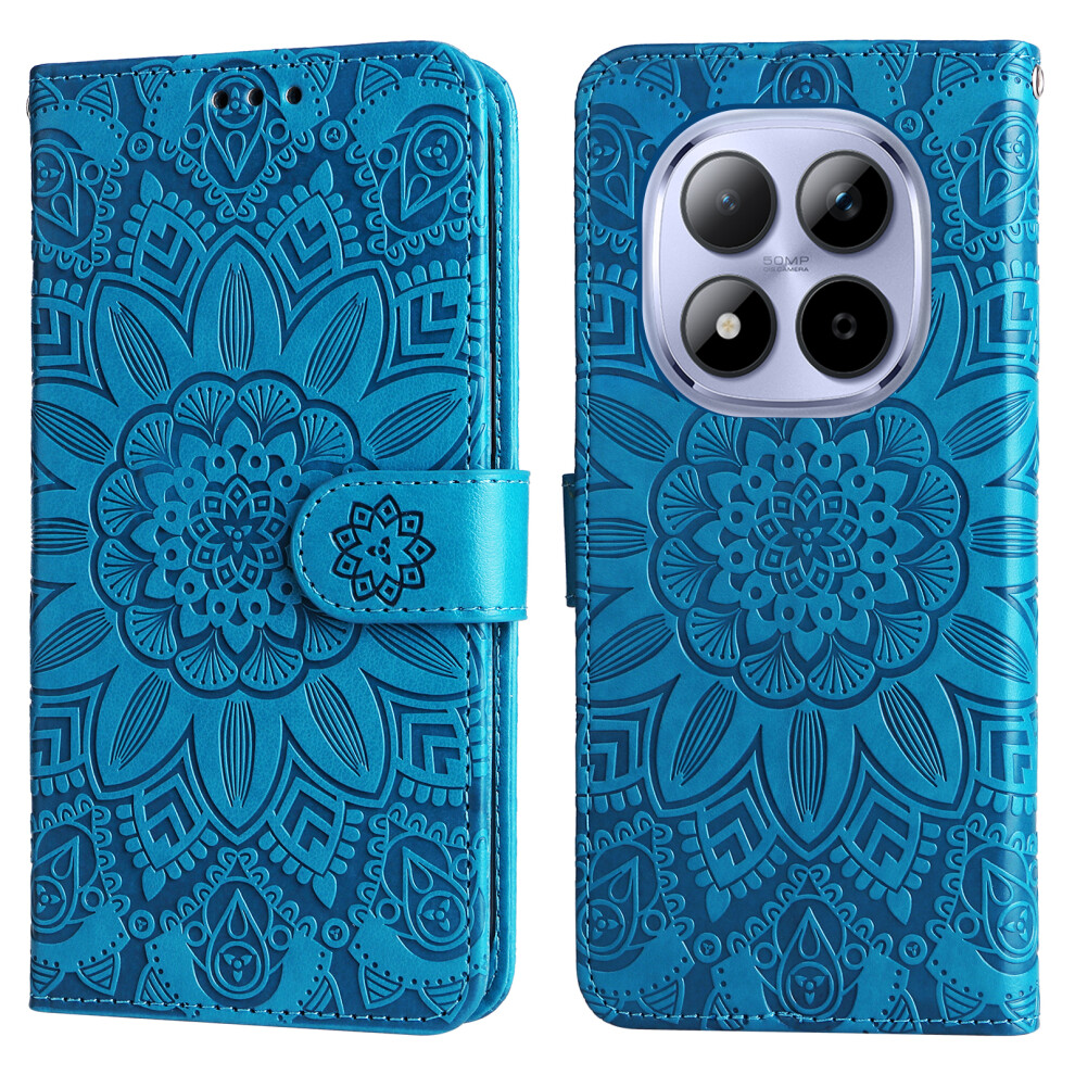 (Blue) For Xiaomi Redmi Note 15 Pro 5G (Global) Case Sunflower Imprint Leather Wallet Phone Cover Blue 6914299487593