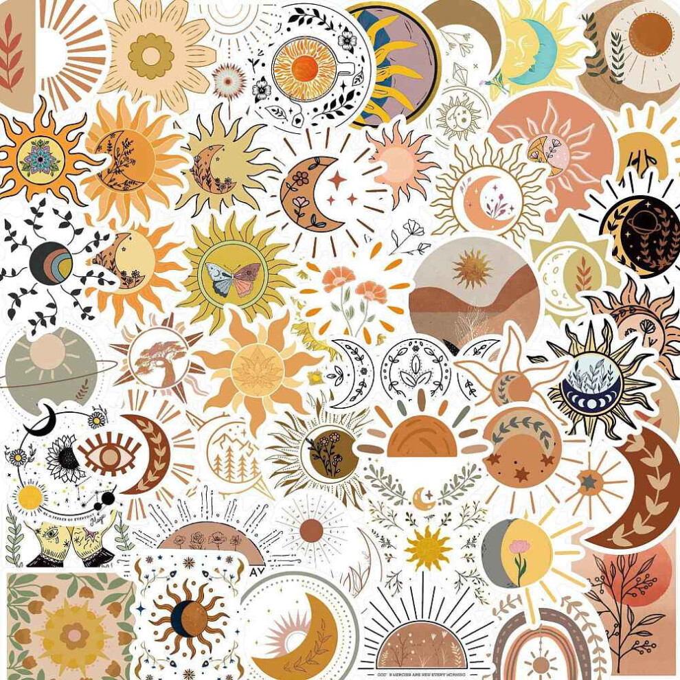 Waterproof Pvc Sticker Labels Flower Pattern 50 Pcs Set 971050000626