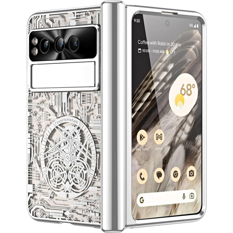 Google Pixel Fold Case Mechanical Gear Pattern Clear Pc 971050000862