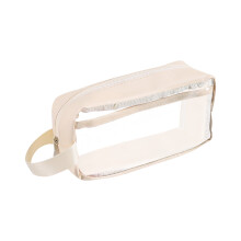 Transparent pencil case for students, large capacity, white
