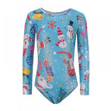 Girls' Christmas snowman leotard long sleeve unitard 5-14