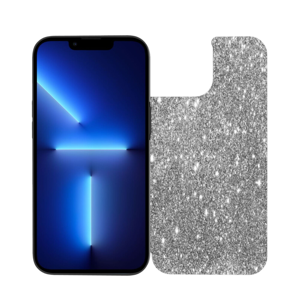 Iphone 13 Leather Magnetic Flip Case With Glitter Silver 971050003245