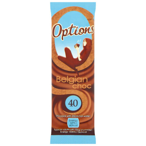 Options Belgian Chocolate Individual Sachets 100x11g 2