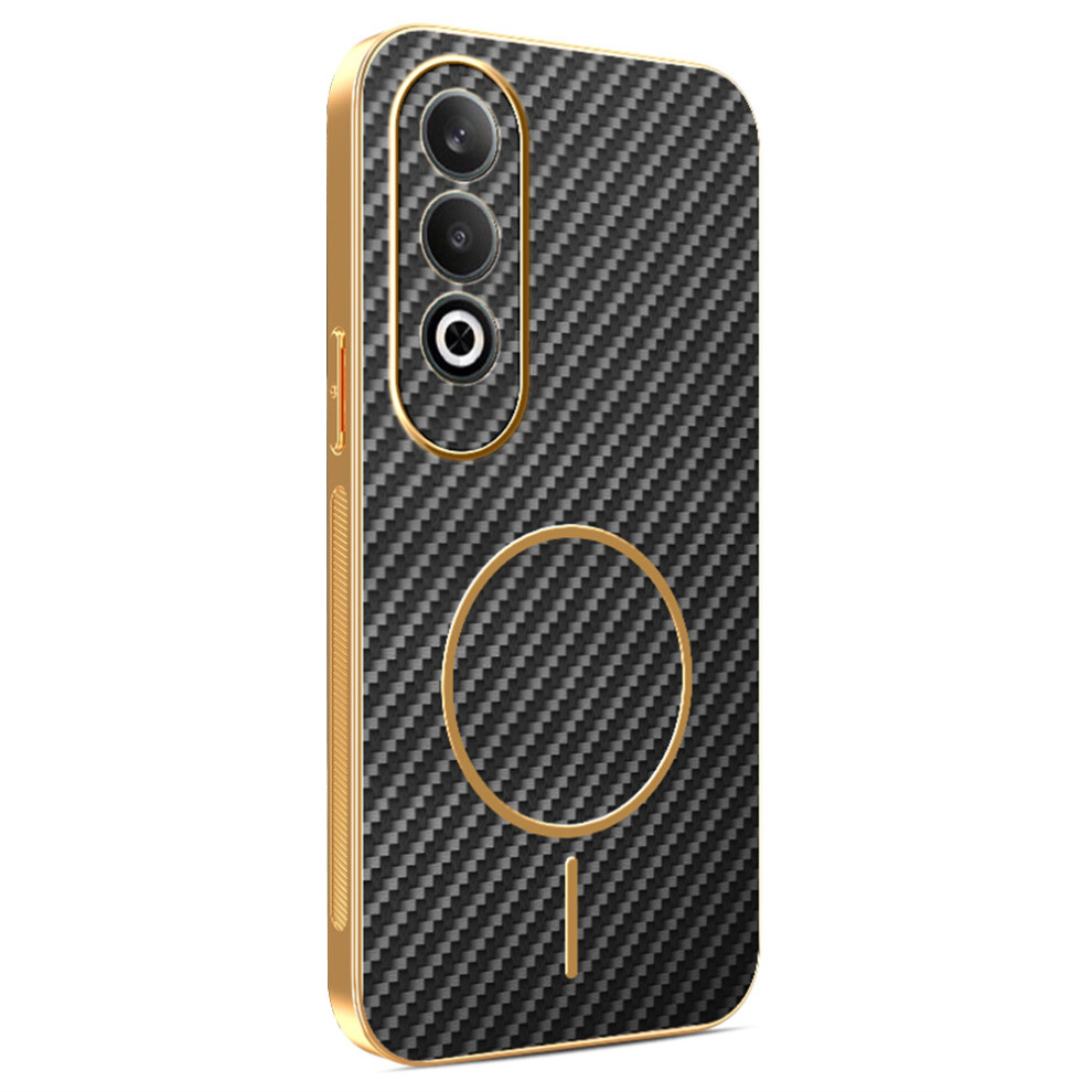 (Black) For Oneplus Nord Ce4 5G Phone Case Carbon Fiber Textured Electroplated Tpu Back Cover Black 6914290813216