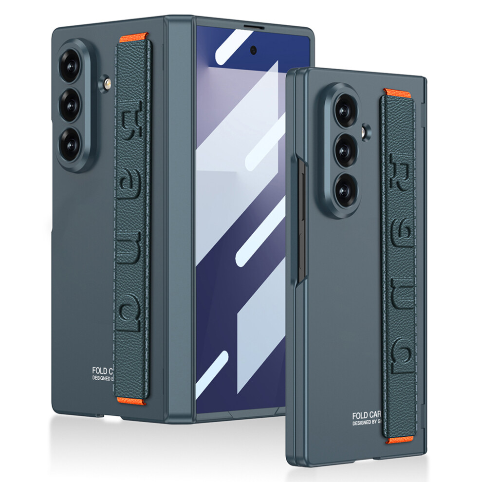 (Green) Gkk For Samsung Galaxy Z Fold7 5G Case With Strap / Hinge Protection Pc Phone Cover With Tempered Glass Film Green 6914294561274