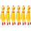 Rubber Chicken Toy Yellow Squeaking 6-Pack 1