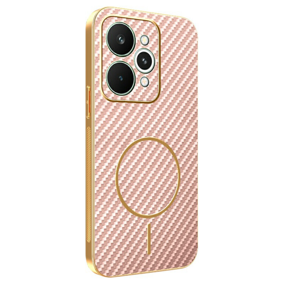 (Pink) For Realme 15 5G Phone Case Carbon Fiber Textured Electroplated Tpu Back Cover Pink 6914291549695