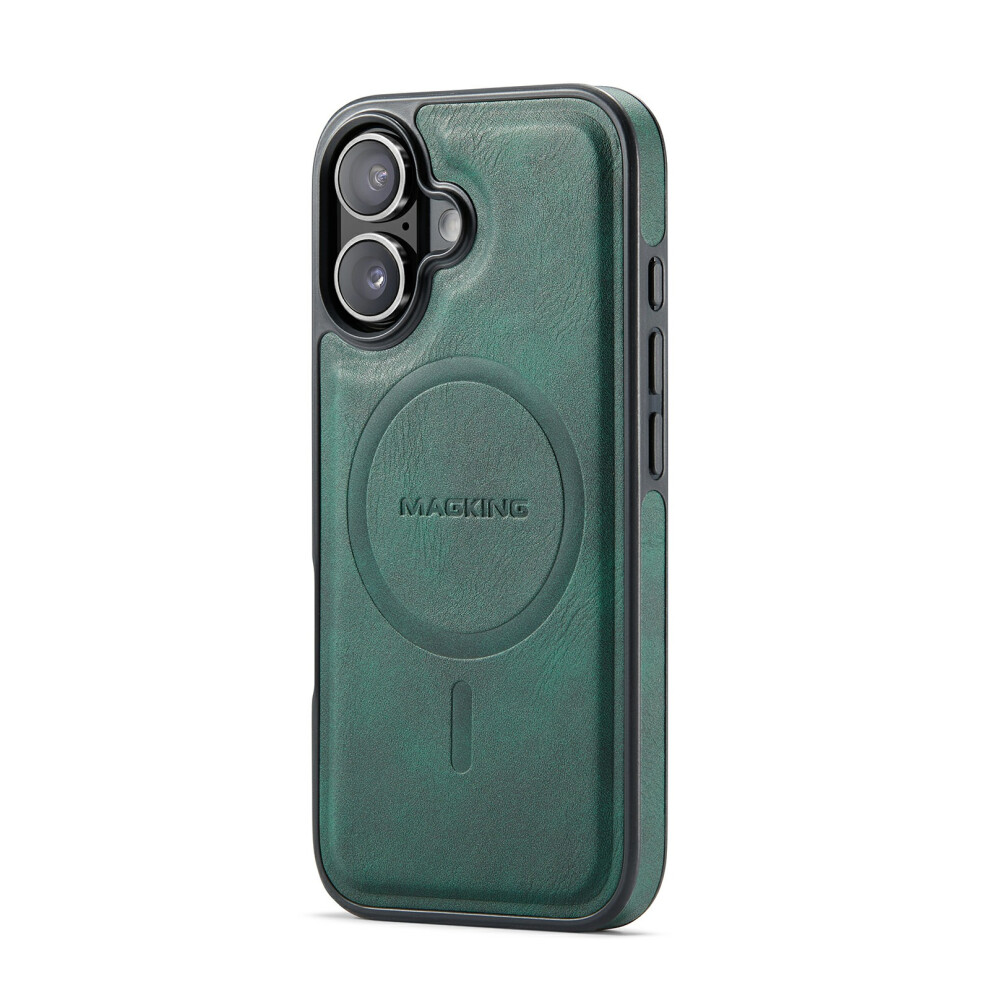 (Green) Magking K1 Series For Iphone 17 Magnetic Case Pc + Tpu + Pu Leather Phone Cover Green 6914294330474