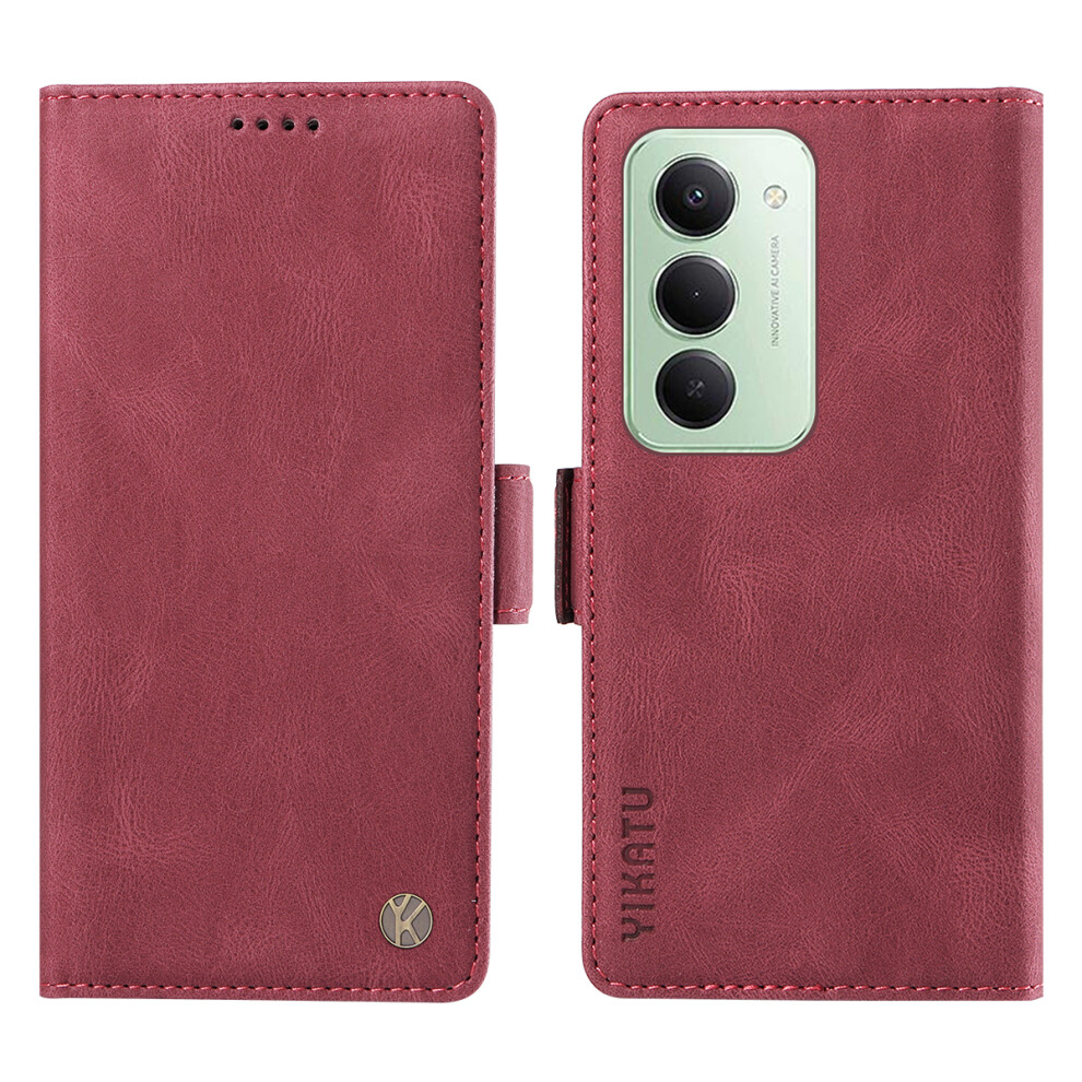 (Wine ) Yikatu For Xiaomi Mi 15 4G (Eu) (171Mm) Leather Case Yk-005 Skin-Touch Feeling Wallet Phone Cover Red 6914294341548