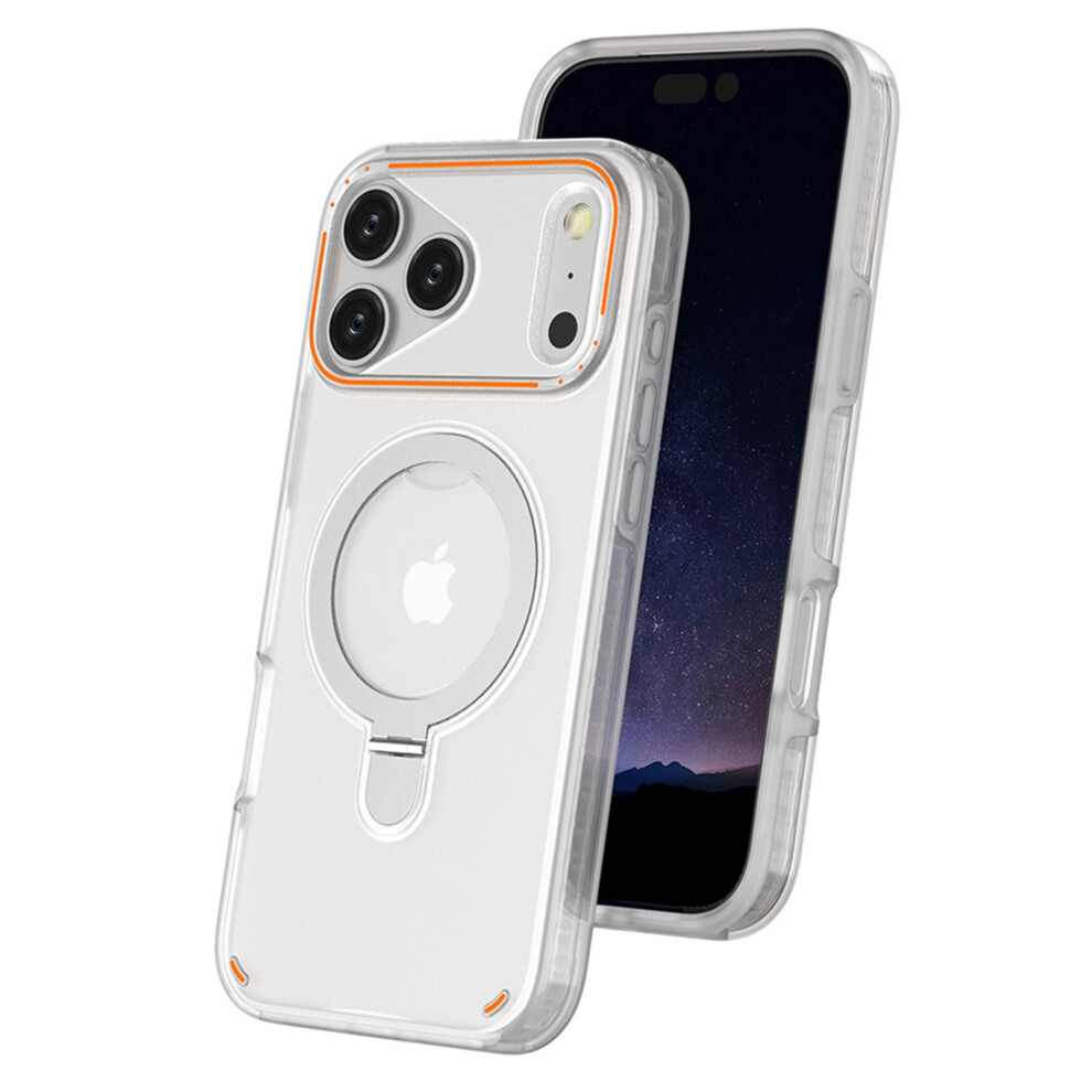 (Transparent) For Iphone 17 Pro Magnetic Case With Kickstand Tpu + Pc Shockproof Phone Cover 6914293262080