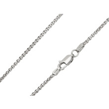 (20"/50cm, 1.5mm) 9ct White Gold necklace Chain Spiga Wheat 16in-20in Italian Made Hallmarked