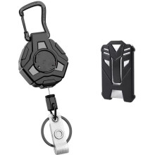 Retractable Card Holder for ID and Access Cards Black