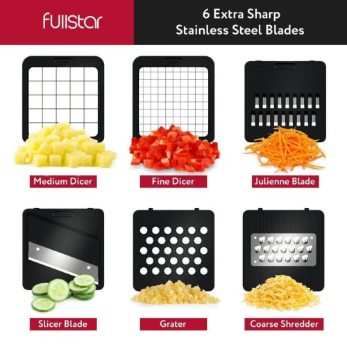 6 in 1 Manual Vegetable Chopper White Multi-Function Kitchen Slicer Potato Cutter Shredder Dicer 1