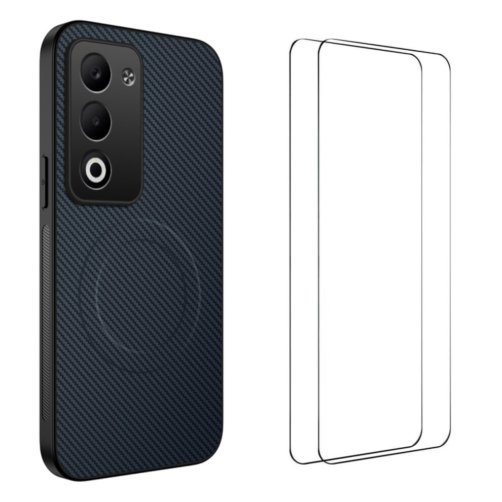 (Sapphire) Wanlonfeng For Xiaomi Redmi 15 4G (Eu) (171Mm) / Xiaomi Redmi 15 5G (Eu) (171Mm) Magnetic Case Tq1 Series Carbon Fiber Texture Pc Blue 6914296843101