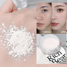 (2) Waterproof Oil Control Matte Loose Powder Transparent Natural White Setting Powder Brighten Face Korean Makeup Long Lasting