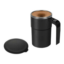 Tazza Elettrica Magnetica Automescolante con Coperchio, Tazza con Mescolatore Automatico e Display Digitale, Tazza Automescolante per Caffè e Tè
