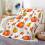 Halloween throw blanket orange leaf design 50x60 inches 4