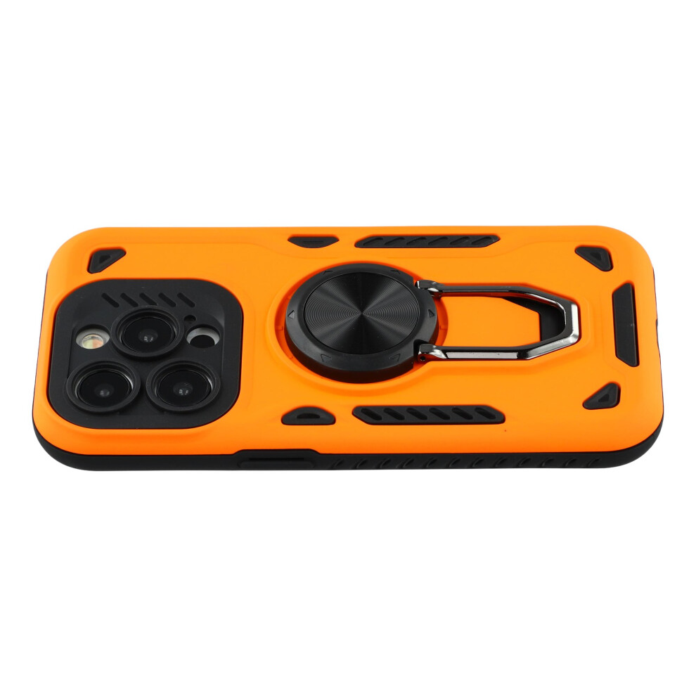 (Orange) For Iphone 15 Pro Max Case With Kickstand Shockproof Tpu + Pc Phone Back Cover Orange 6914291437596