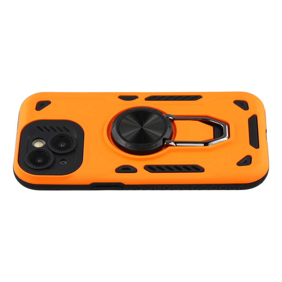 (Orange) For Iphone 15 Case With Kickstand Shockproof Tpu + Pc Phone Back Cover Orange 6914292717185