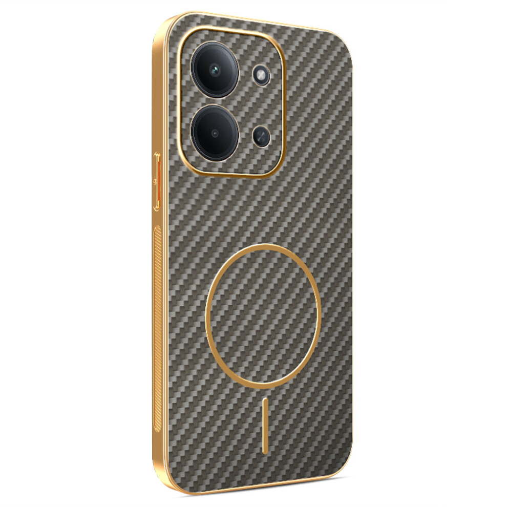 (Coffee) Phone Case For Xiaomi Redmi 15C 4G (Eu) (173Mm) / 15C 5G (Eu) (173Mm) / Poco C85 4G (173Mm) Carbon Fiber Textured Electroplated Tp Brown 6914297301648