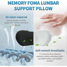(black) Lumbar Support Pillow for Office Chair and Car Seat, Memory Foam Lower Back Pillow, Neo Cushion for Low Back Pain Relief