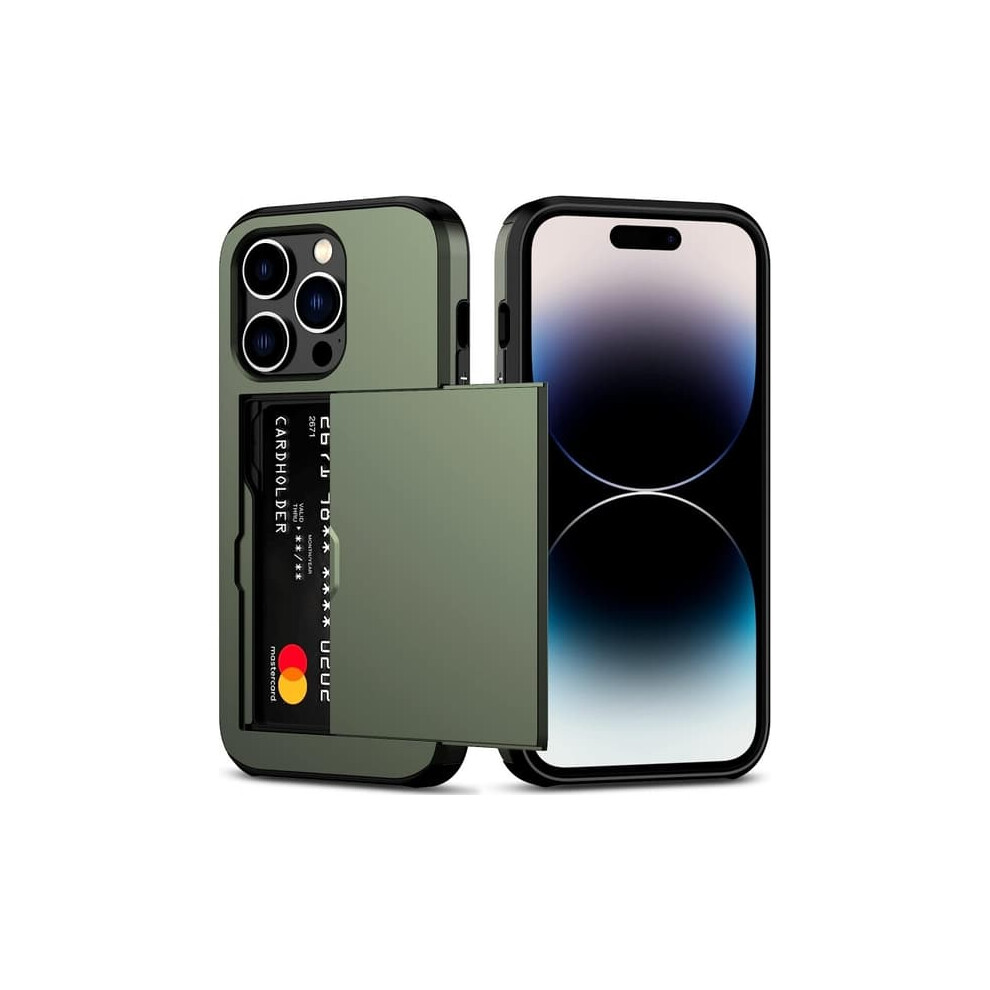 Iphone 15 Pro Max Shockproof Case With Card Slot Green 962125226294