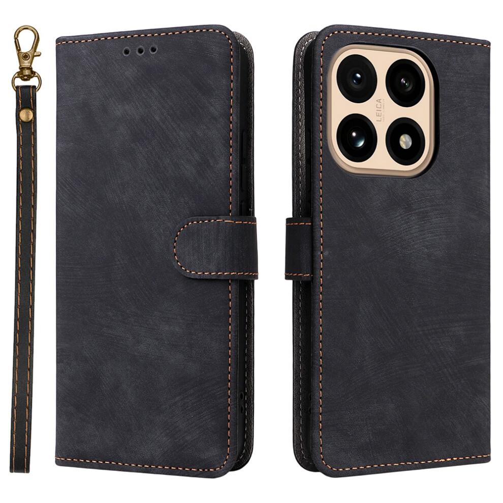 (Black) For Xiaomi 15T Case Wallet Rfid Blocking Pu Leather Phone Cover Stand With Strap Black 6914293367679