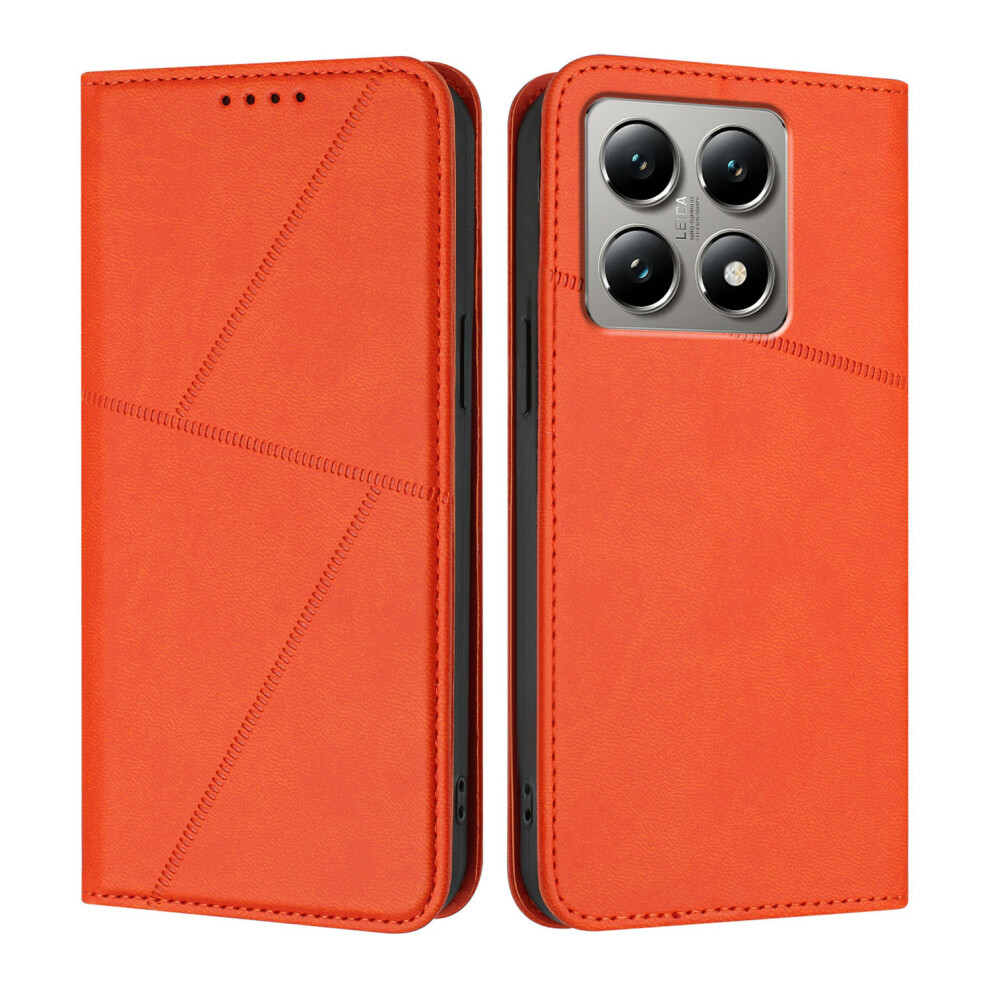 (Orange) For Xiaomi 15T Wallet Case Magnetic Closure Leather Flip Phone Cover With Stand Orange 6914292505829