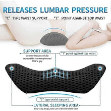 (grey) Lumbar Support Pillow for Office Chair and Car Seat, Memory Foam Lower Back Pillow, Neo Cushion for Low Back Pain Relief