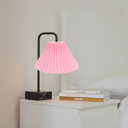 Plissert lysekroneskjerm til bordlampe 5 stk 1