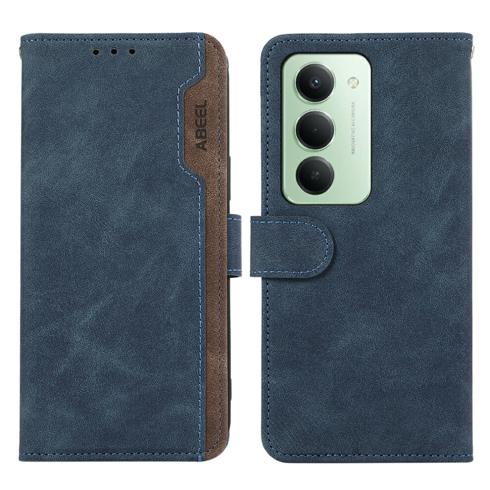 (Blue) Abeel For Xiaomi Redmi 15 5G (Global) (169Mm) Case Color Splicing Leather Flip Phone Cover Rfid Blocking Blue 6914291737726