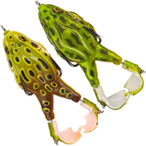 Double Propeller Frog Fishing Lure Silicone 2-Pack