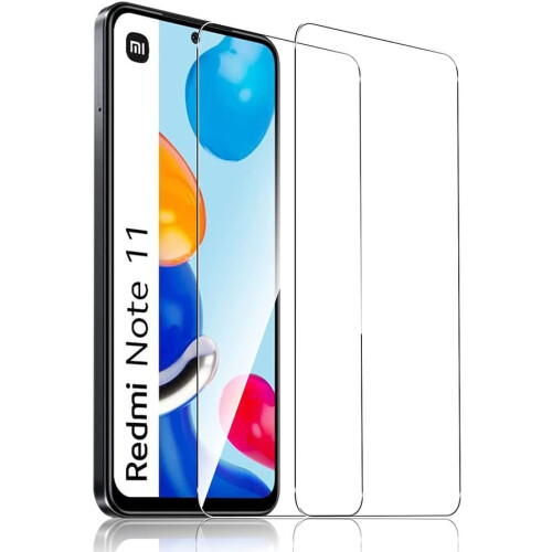 Pacote com 2 unidades de protetor de tela de vidro temperado compatível com Xiaomi Redmi Note 11