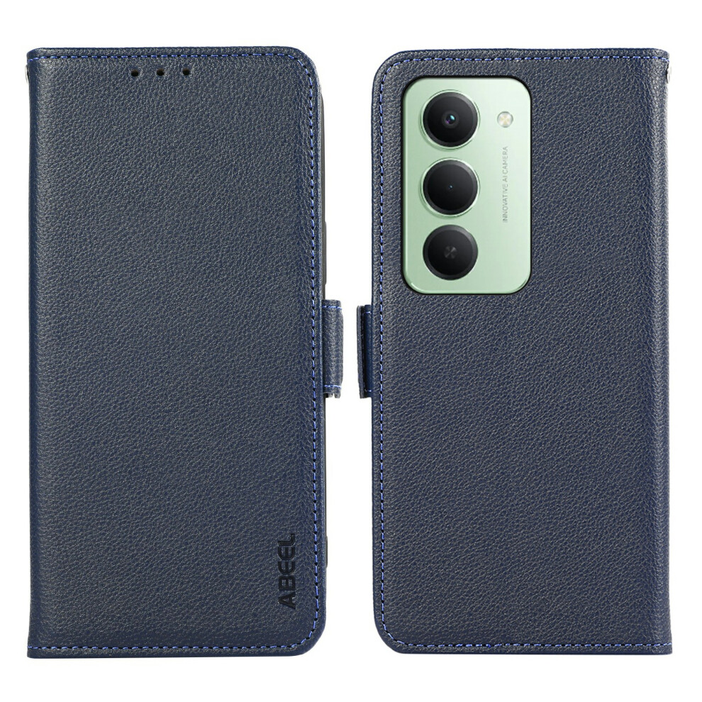 (Blue) Abeel For Xiaomi Redmi 15 4G (Eu) (171Mm) Case Litchi Texture Leather Rfid Blocking Phone Cover Blue 6914295635837