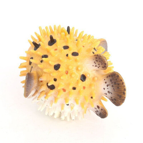 2X Pufferfish Figurine Realistic Plastic Wild Pufferfish Figurine Set for Collection Science Educational Prop 2