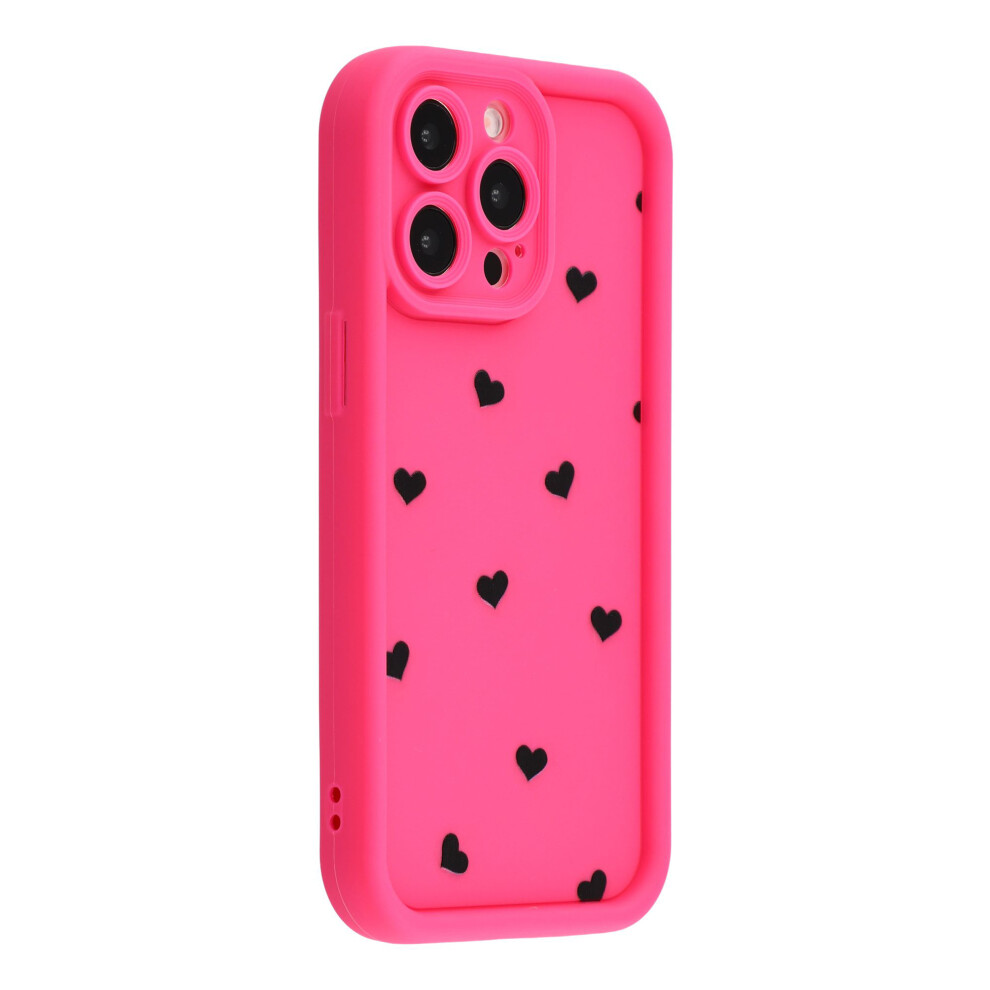 (Rose) For Iphone 13 Pro Case Heart Pattern Tpu Phone Cover With Stepped Edge 6914295881913