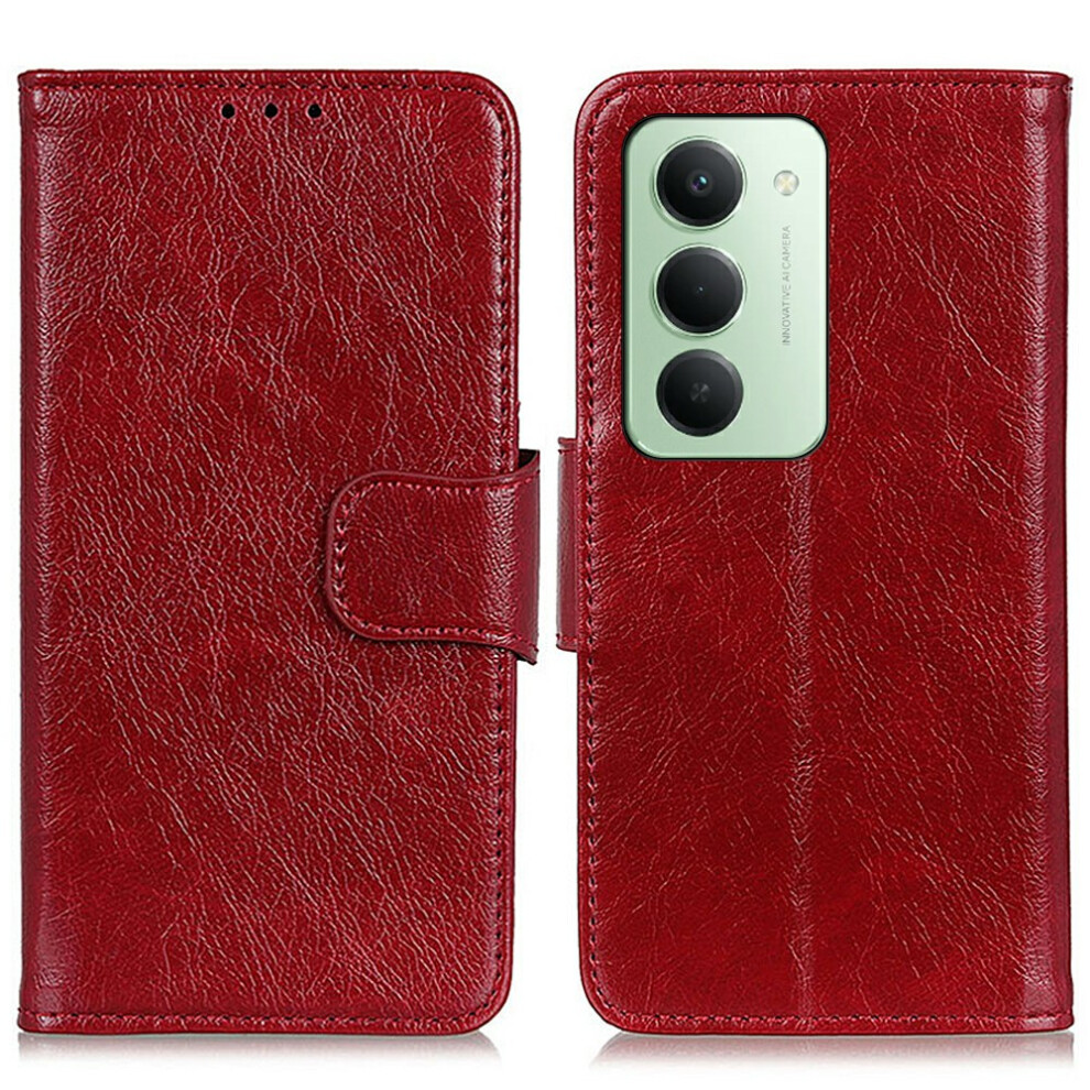 (Red) For Xiaomi Mi 15 5G (Global) (169Mm) Case Nappa Texture Split Leather Wallet Phone Cover Red 6914294302396