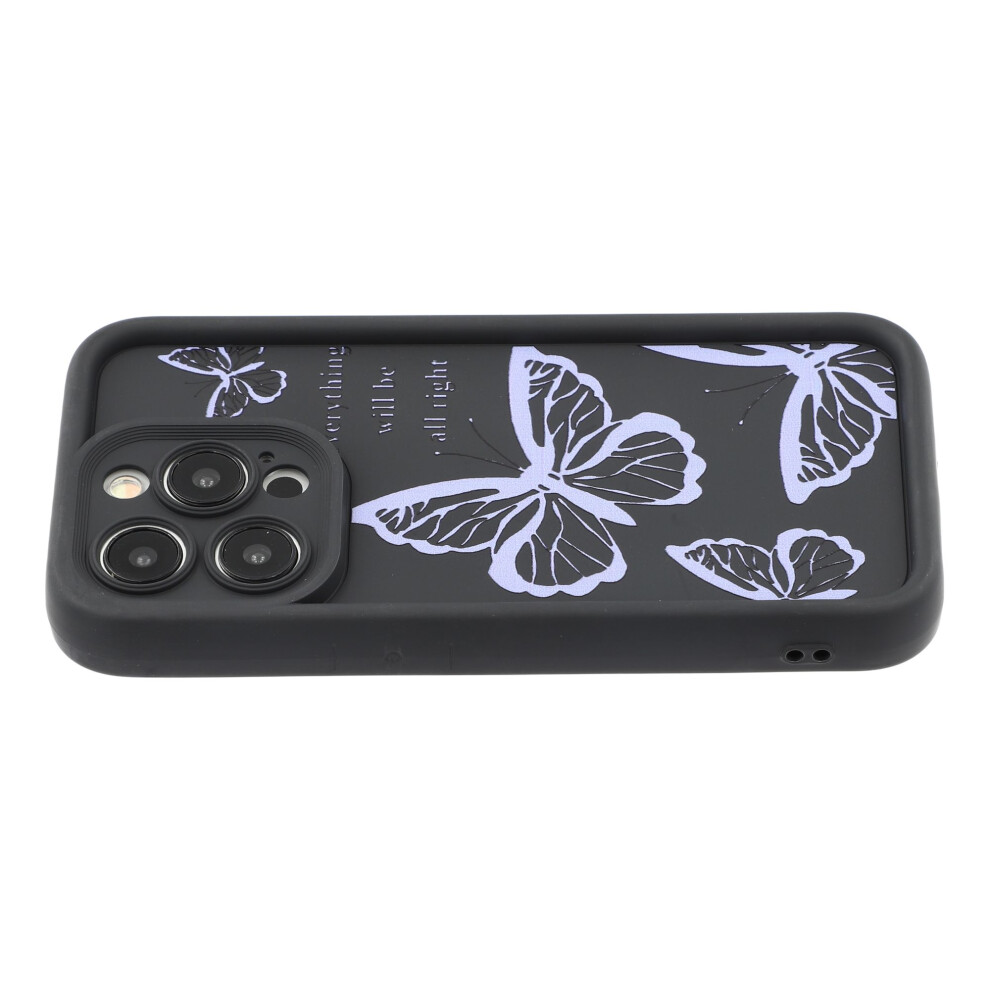 (Purple) For Iphone 14 Pro Max Case Butterfly Print Tpu Shockproof Phone Back Cover Purple 6914290768325