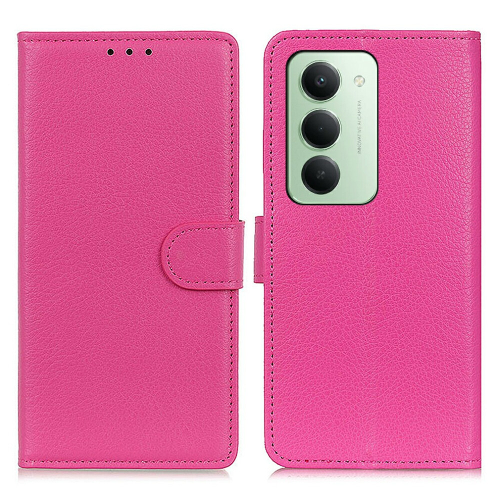 (Rose) For Xiaomi Redmi 15 4G (Eu) (171Mm) Wallet Case Pu Leather Phone Cover Litchi Texture 6914294180727