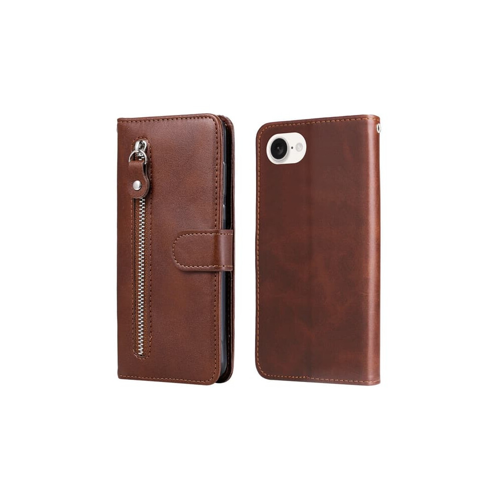 Skalo Iphone 16E Wallet Case Zipper Brown 962125242621