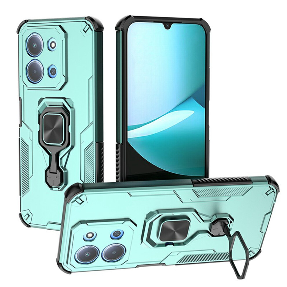 (Green) Phone Case For Xiaomi Redmi 15C 5G (Eu) (173Mm) / 4G (Eu) (173Mm) / Poco C85 4G (173Mm) Rotatable Ring Kickstand Pc + Tpu Cove Green 6914297757063