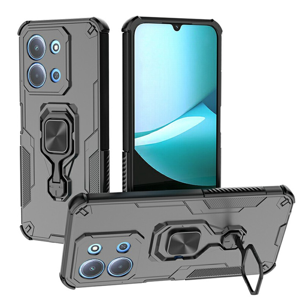 (Black) Phone Case For Xiaomi Redmi 15C 5G (Eu) (173Mm) / 4G (Eu) (173Mm) / Poco C85 4G (173Mm) Rotatable Ring Kickstand Pc + Tpu Cove Black 6914292738852