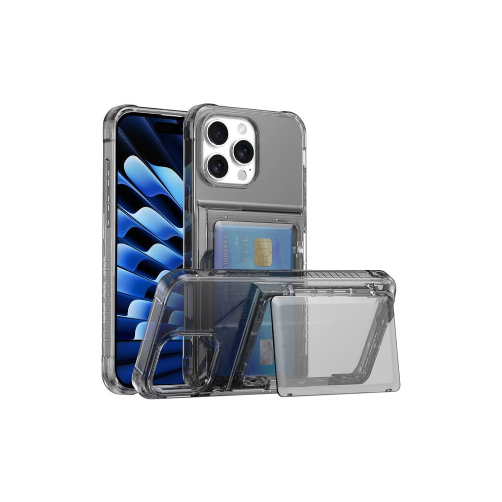 Iphone 16 Pro Case With Kickstand And Card Holder, Tinted Black 962125243581