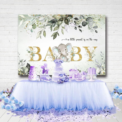 Φόντο με πράσινο ελέφαντα για πάρτι baby shower, ένα μικρό φιστίκι που έρχεται, φόντο 2