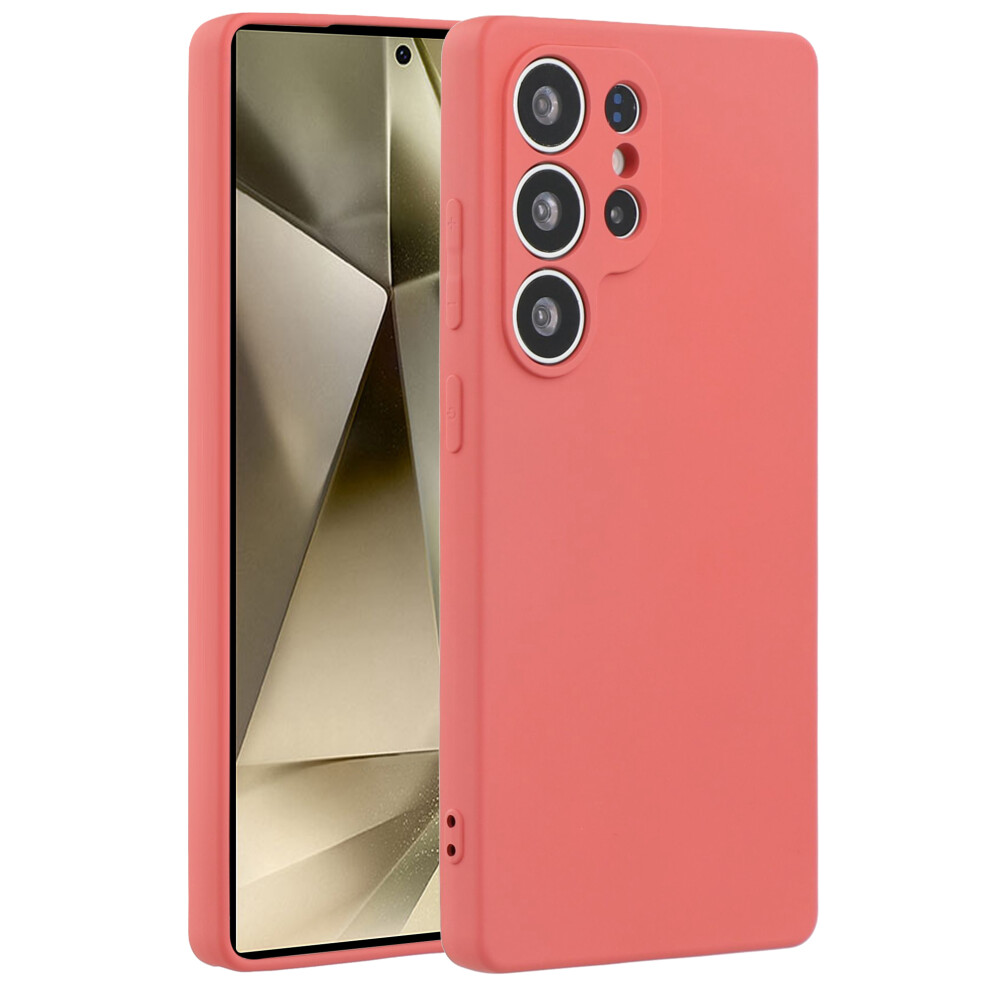 (Hawthorn ) Amorus For Samsung Galaxy S25 Ultra Case Precise Cutouts Tpu Fiber Lining Shockproof Phone Cover Red 6914292707155