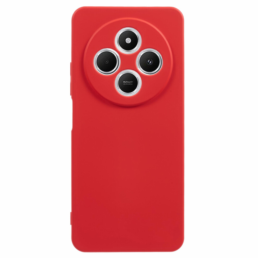 (Red) Amorus Phone Case For Xiaomi Poco C75 4G / Mi 14R 5G / 14C 4G Precise Cutouts Tpu Fiber Lining Shockproof Cover Red 6914296460971
