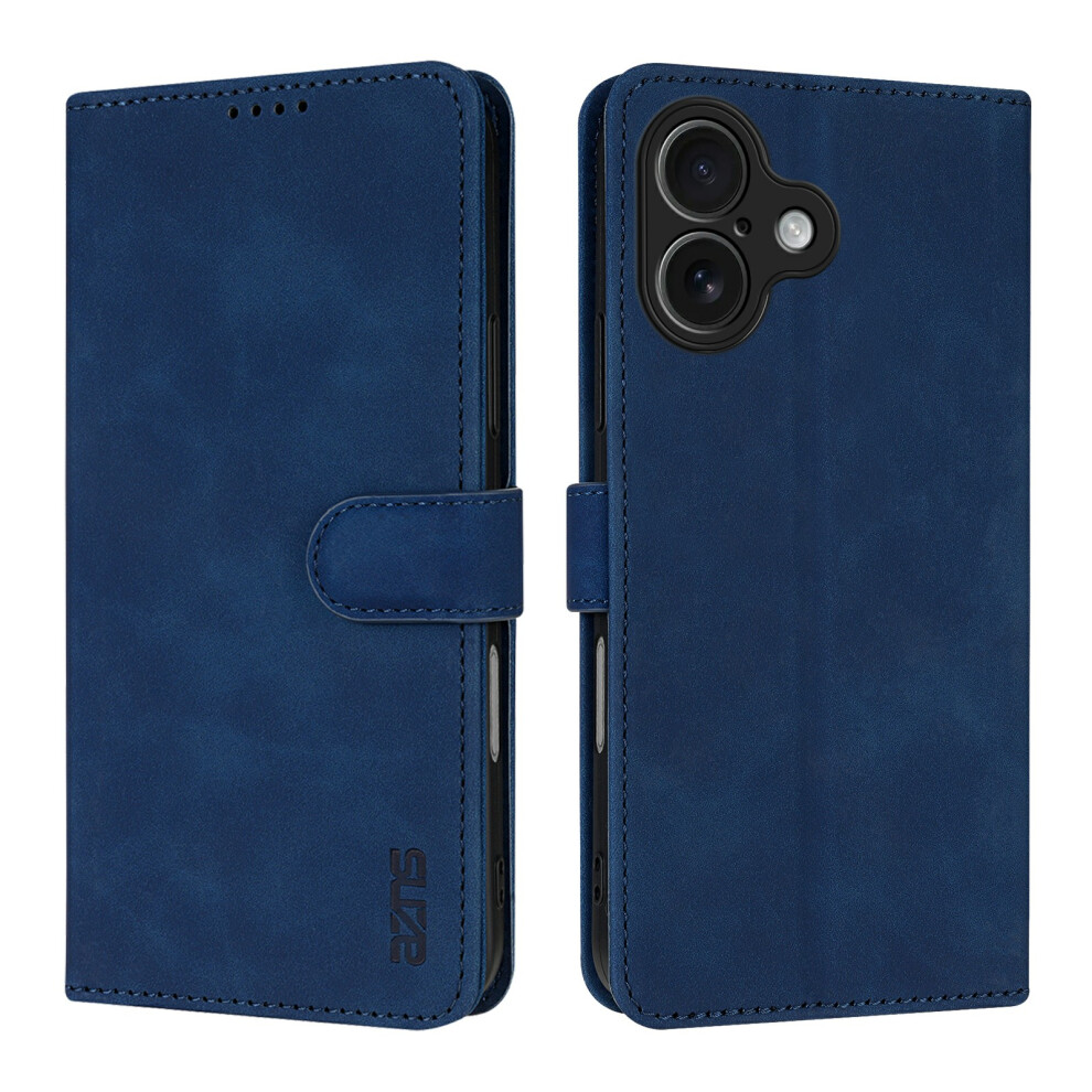 (Blue) Azns For Iphone 17 Case Pu Leather Wallet Phone Cover Blue 6914297193601